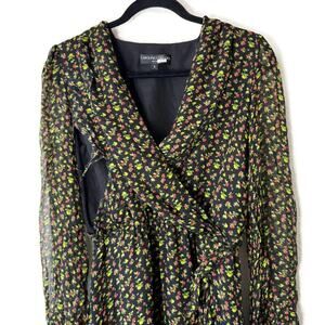 Caroline Constas Vivian Winter Rose Dress Size Small